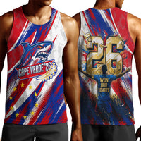 Cape Verde Football 2026 Men Tank Top Won Our Hearts Blue Sharks Soccer Player