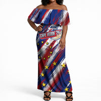 Cape Verde Football 2026 Off Shoulder Maxi Dress Won Our Hearts Blue Sharks Soccer Player