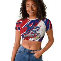 Cape Verde Football 2026 Raglan Cropped T shirt Won Our Hearts Blue Sharks Soccer Player