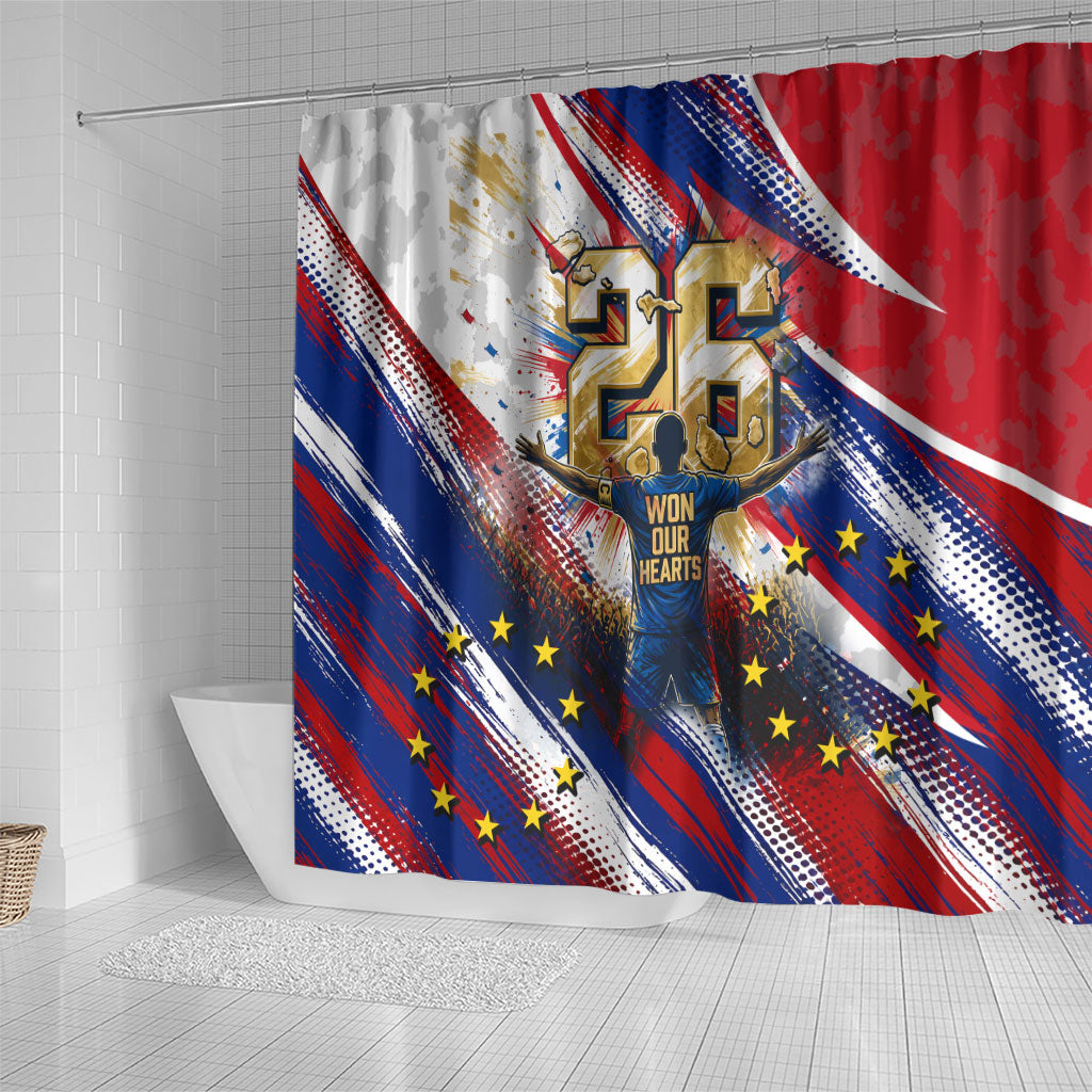 Cape Verde Football 2026 Shower Curtain Won Our Hearts Blue Sharks Soccer Player
