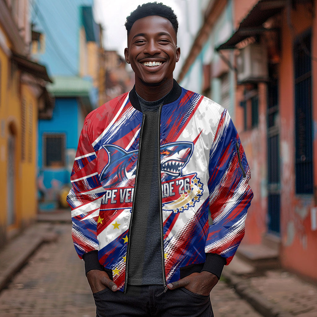 Cape Verde Football 2026 Sleeve Zip Bomber Jacket Won Our Hearts Blue Sharks Soccer Player