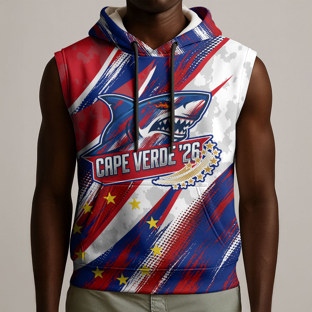 Cape Verde Football 2026 Sleeveless Hoodie Won Our Hearts Blue Sharks Soccer Player