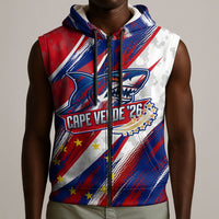 Cape Verde Football 2026 Sleeveless Zip Hoodie Won Our Hearts Blue Sharks Soccer Player