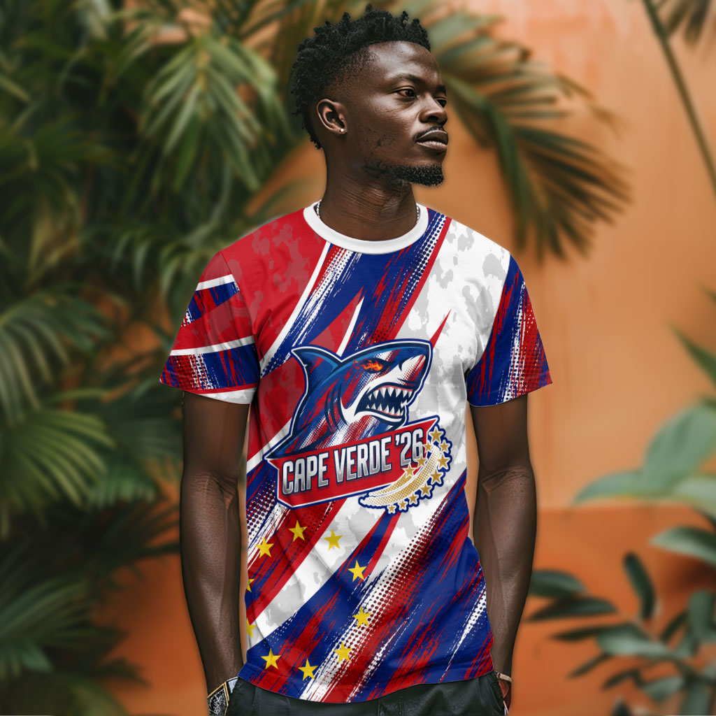 Cape Verde Football 2026 T shirt Won Our Hearts Blue Sharks Soccer Player