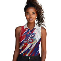 Cape Verde Football 2026 Women Sleeveless Polo Shirt Won Our Hearts Blue Sharks Soccer Player