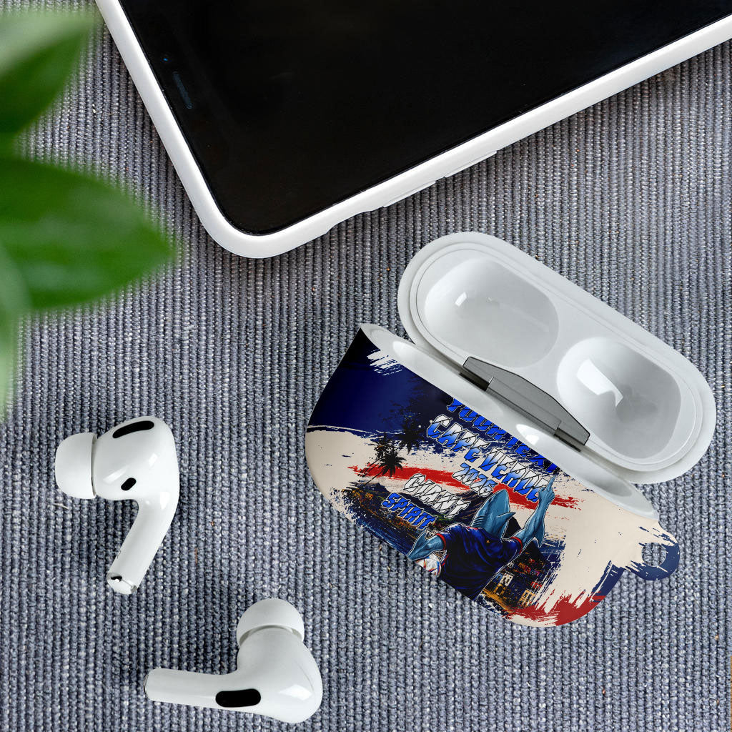 Personalized Cape Verde Blue Sharks AirPods Case Giant Spirit African Football 2026 Mascot