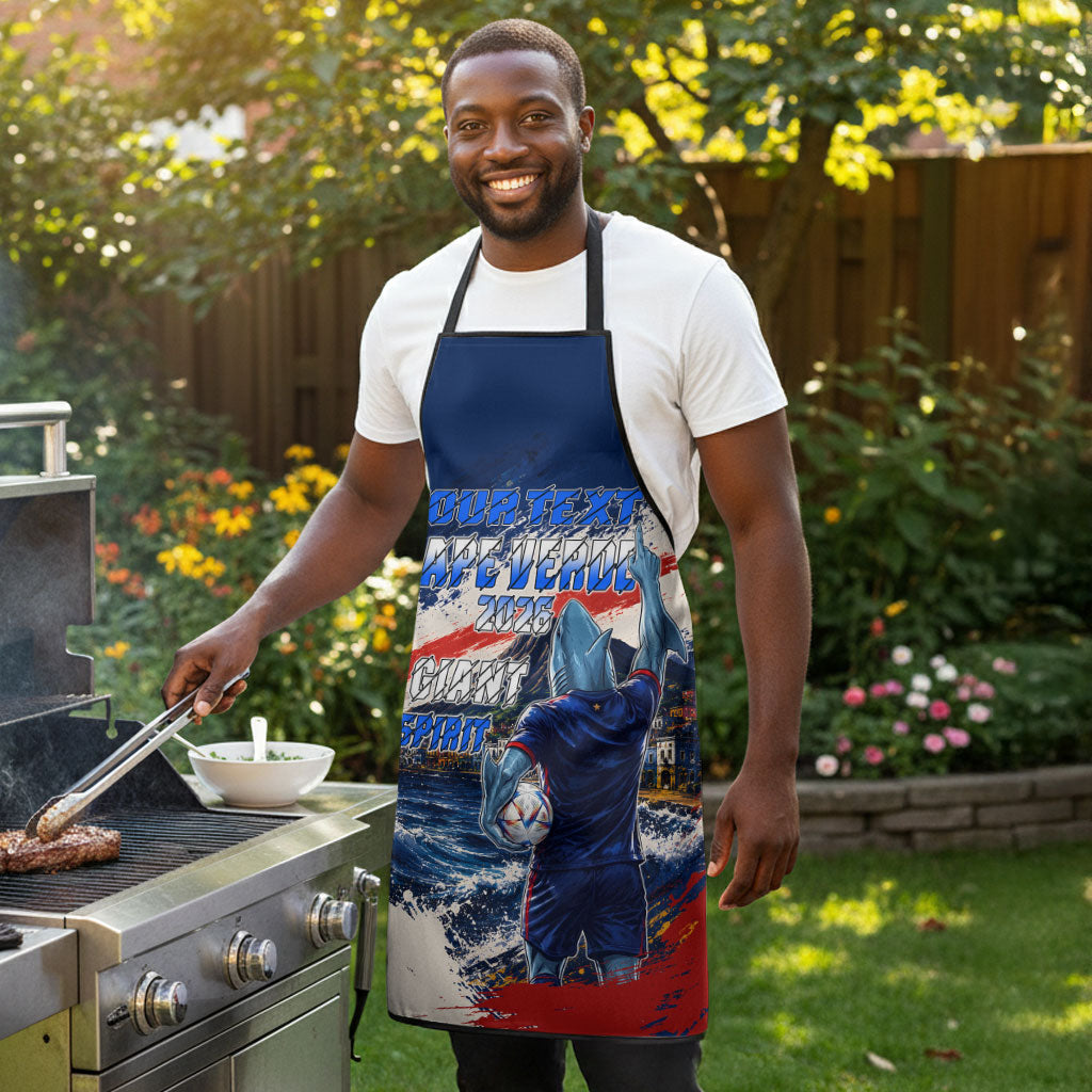 Personalized Cape Verde Blue Sharks Apron Giant Spirit African Football 2026 Mascot