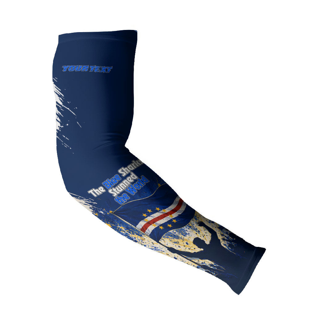 Personalized Cape Verde Blue Sharks Arm Sleeves Giant Spirit African Football 2026 Mascot