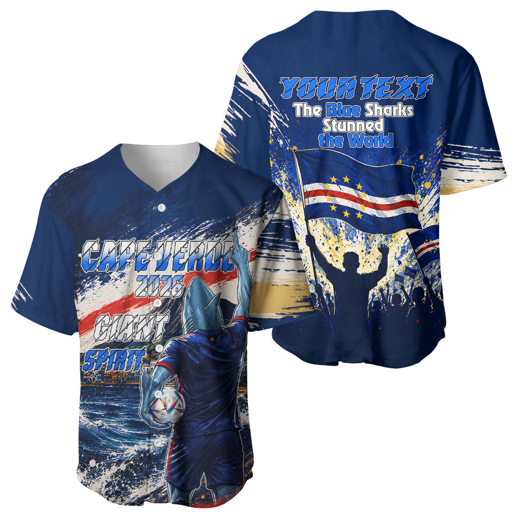 Personalized Cape Verde Blue Sharks Baseball Jersey Giant Spirit African Football 2026 Mascot