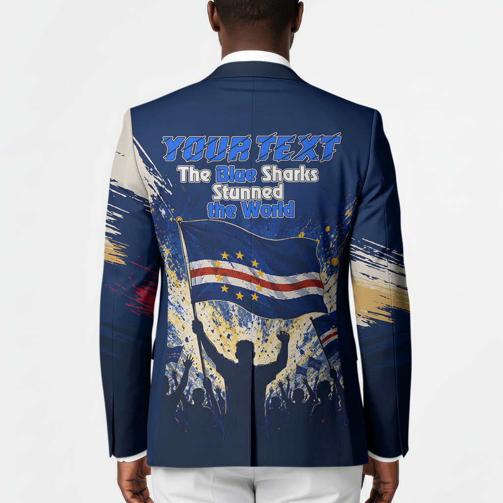 Personalized Cape Verde Blue Sharks Blazer Giant Spirit African Football 2026 Mascot