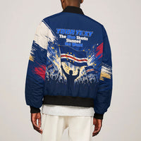 Personalized Cape Verde Blue Sharks Bomber Jacket Giant Spirit African Football 2026 Mascot