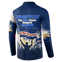 Personalized Cape Verde Blue Sharks Button Sweatshirt Giant Spirit African Football 2026 Mascot