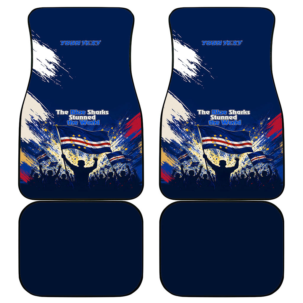Personalized Cape Verde Blue Sharks Car Mats Giant Spirit African Football 2026 Mascot