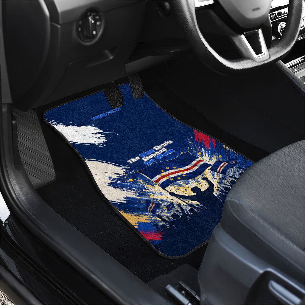 Personalized Cape Verde Blue Sharks Car Mats Giant Spirit African Football 2026 Mascot