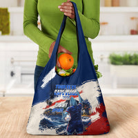 Personalized Cape Verde Blue Sharks Grocery Bag Giant Spirit African Football 2026 Mascot