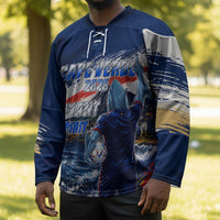 Personalized Cape Verde Blue Sharks Hockey Jersey Giant Spirit African Football 2026 Mascot