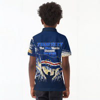 Personalized Cape Verde Blue Sharks Kid Polo Shirt Giant Spirit African Football 2026 Mascot