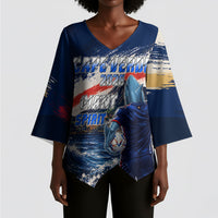 Personalized Cape Verde Blue Sharks Kimono Sleeve Blouse Giant Spirit African Football 2026 Mascot