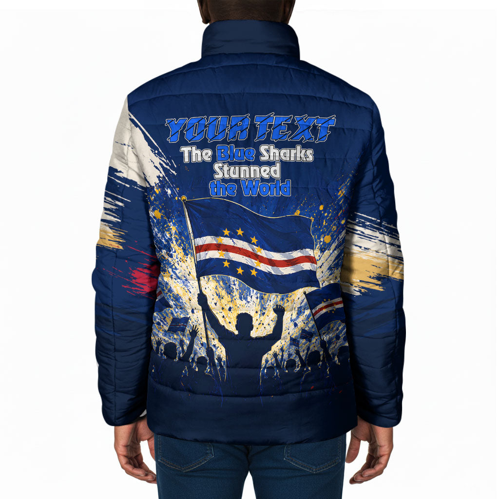 Personalized Cape Verde Blue Sharks Padded Jacket Giant Spirit African Football 2026 Mascot