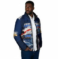 Personalized Cape Verde Blue Sharks Padded Jacket Giant Spirit African Football 2026 Mascot