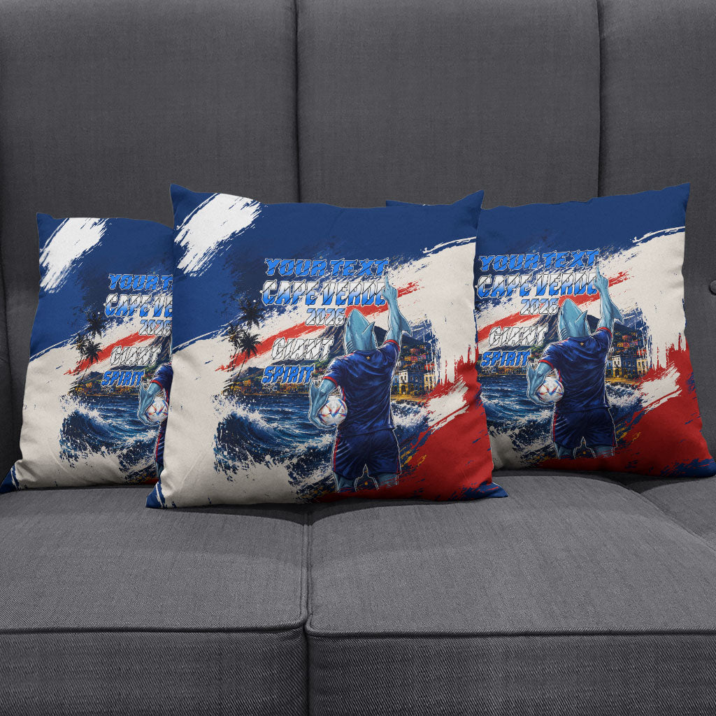 Personalized Cape Verde Blue Sharks Pillow Cover Giant Spirit African Football 2026 Mascot