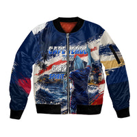 Personalized Cape Verde Blue Sharks Sleeve Zip Bomber Jacket Giant Spirit African Football 2026 Mascot