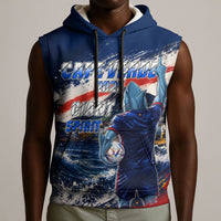 Personalized Cape Verde Blue Sharks Sleeveless Hoodie Giant Spirit African Football 2026 Mascot