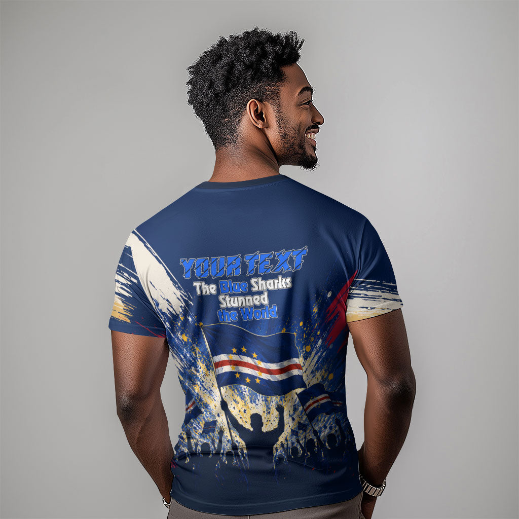 Personalized Cape Verde Blue Sharks T shirt Giant Spirit African Football 2026 Mascot
