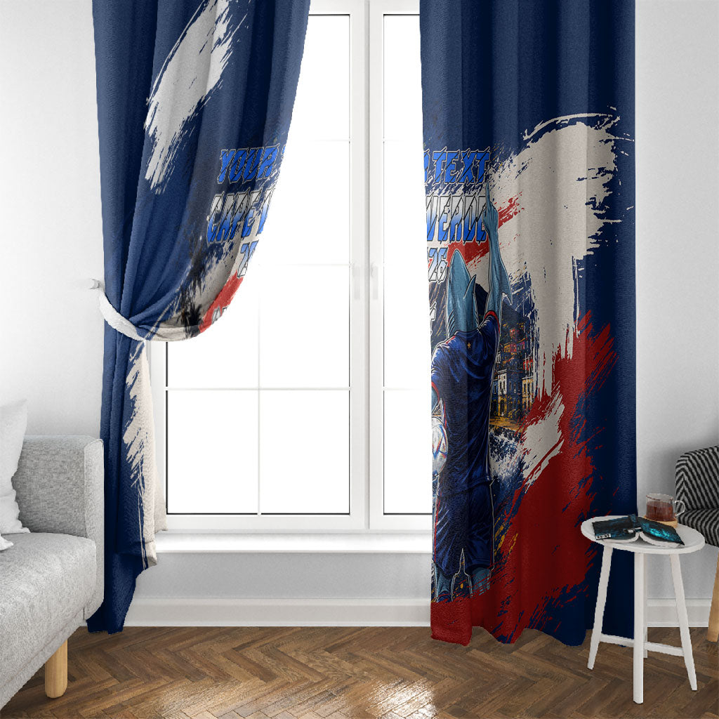 Personalized Cape Verde Blue Sharks Window Curtain Giant Spirit African Football 2026 Mascot