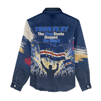 Personalized Cape Verde Blue Sharks Women Casual Shirt Giant Spirit African Football 2026 Mascot