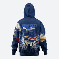 Personalized Cape Verde Blue Sharks Zip Hoodie Giant Spirit African Football 2026 Mascot