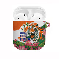 India Proud Free Fearless AirPods Case Bengal Tiger Military Soldier Jets Art