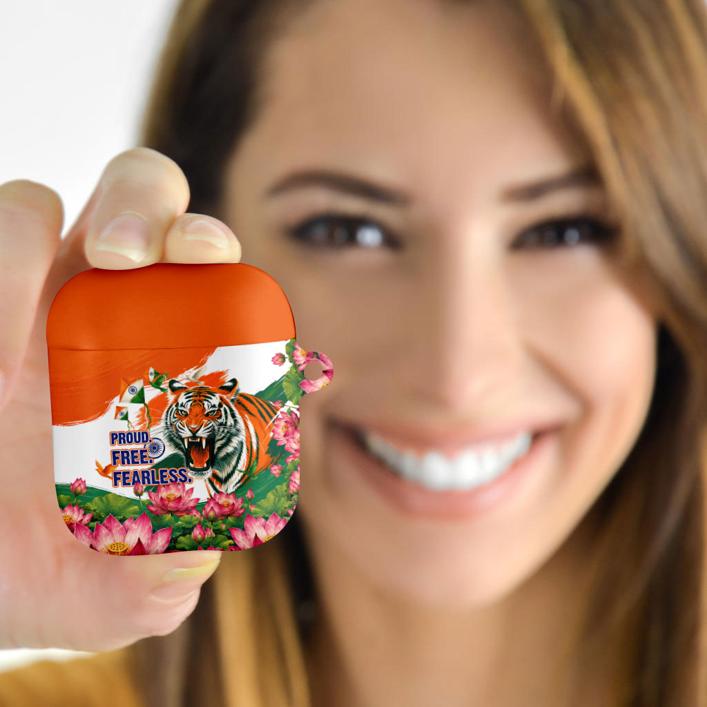 India Proud Free Fearless AirPods Case Bengal Tiger Military Soldier Jets Art