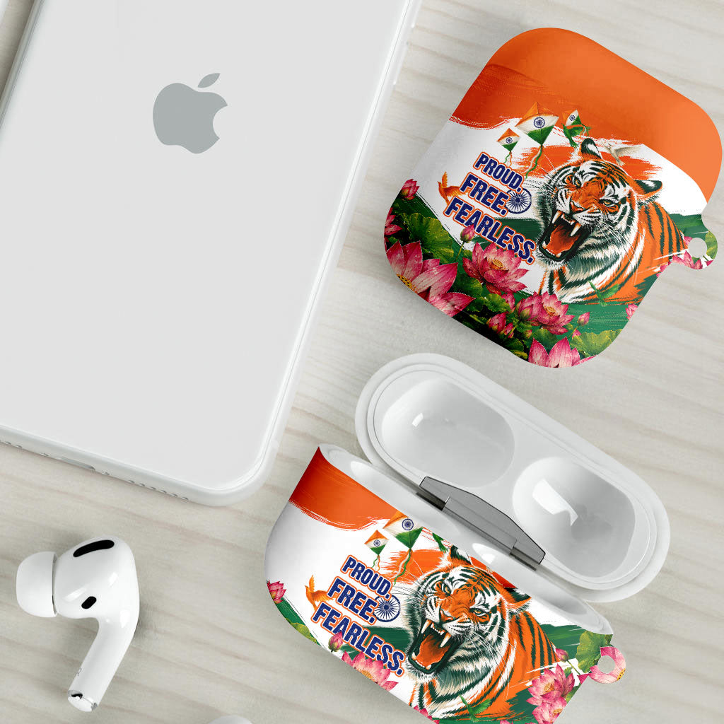 India Proud Free Fearless AirPods Case Bengal Tiger Military Soldier Jets Art