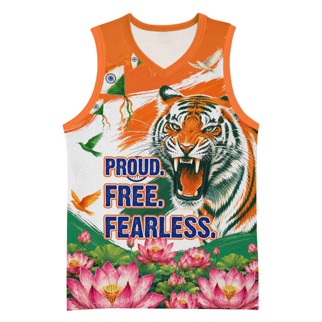 India Proud Free Fearless Basketball Jersey Bengal Tiger Military Soldier Jets Art