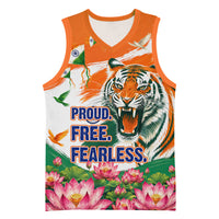 India Proud Free Fearless Basketball Jersey Bengal Tiger Military Soldier Jets Art