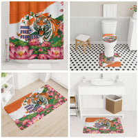 India Proud Free Fearless Bathroom Set Bengal Tiger Military Soldier Jets Art