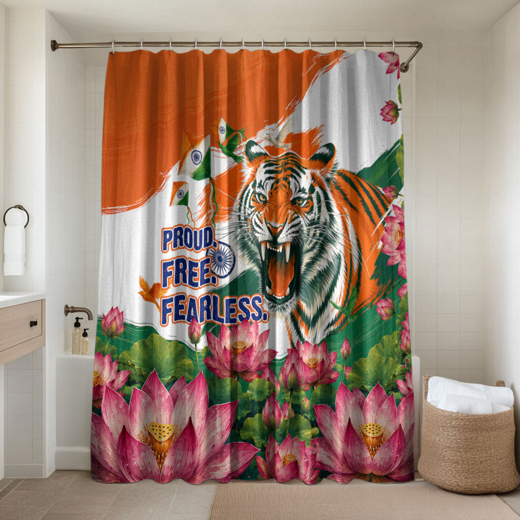 India Proud Free Fearless Bathroom Set Bengal Tiger Military Soldier Jets Art
