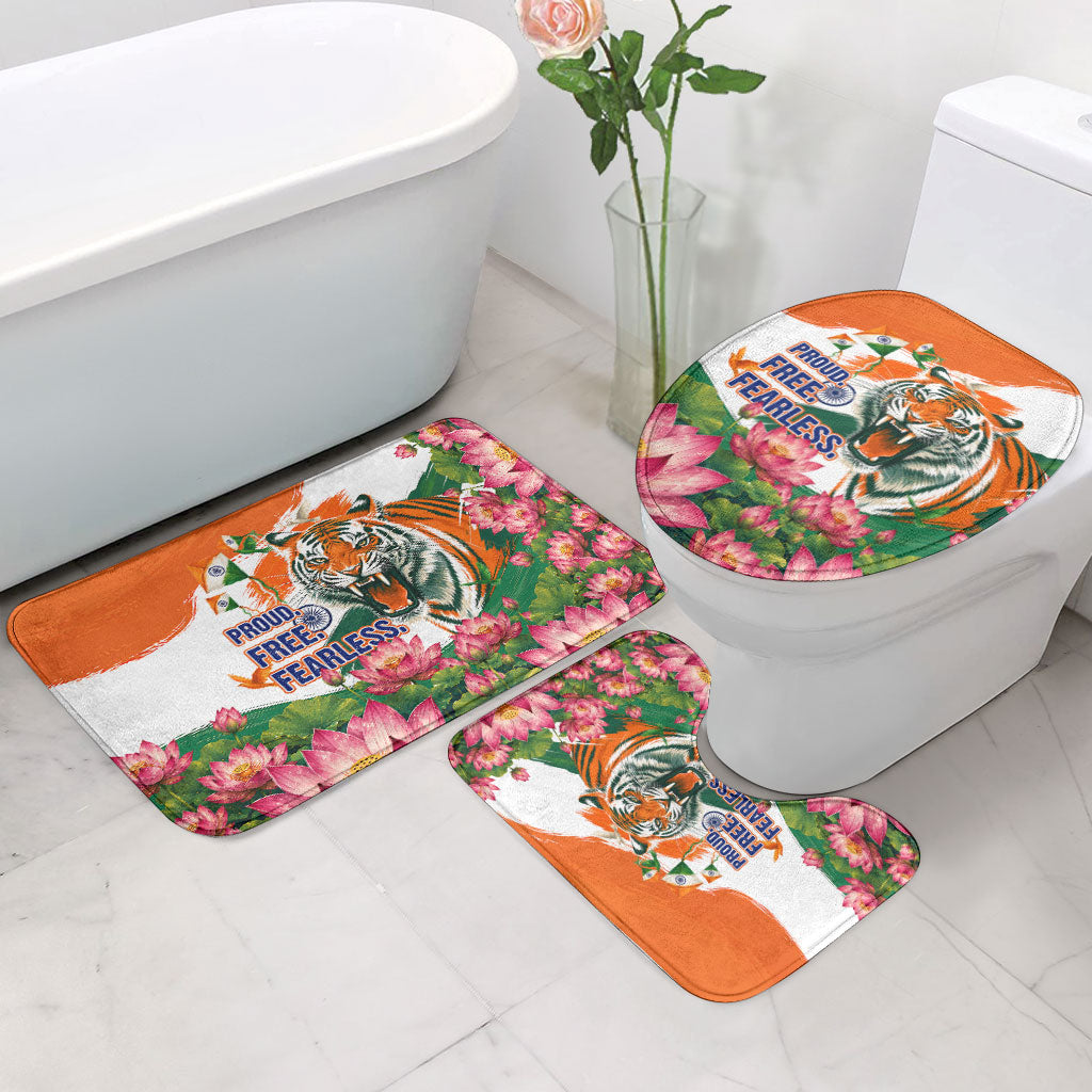 India Proud Free Fearless Bathroom Set Bengal Tiger Military Soldier Jets Art
