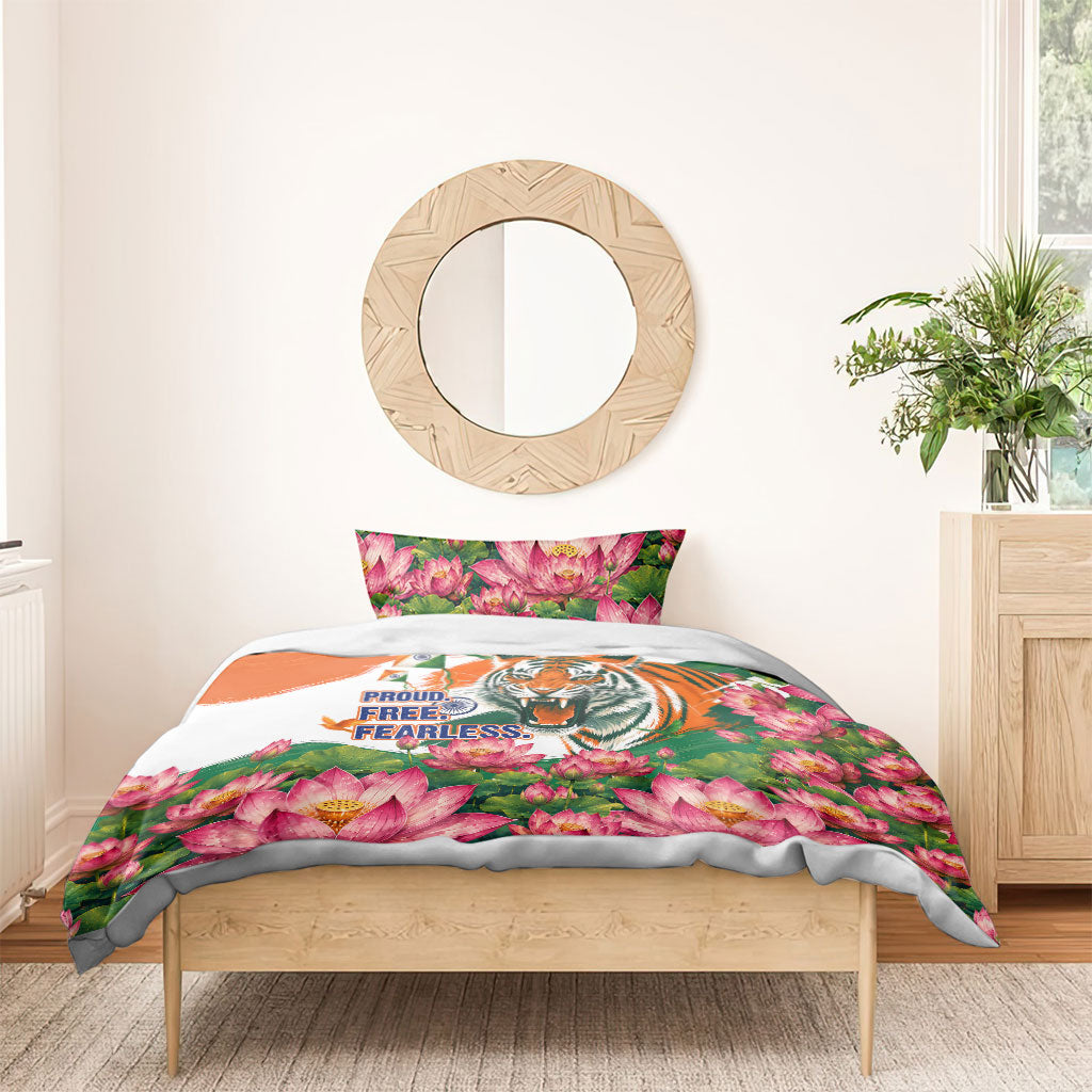 India Proud Free Fearless Bedding Set Bengal Tiger Military Soldier Jets Art