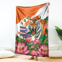 India Proud Free Fearless Blanket Bengal Tiger Military Soldier Jets Art