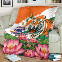India Proud Free Fearless Blanket Bengal Tiger Military Soldier Jets Art