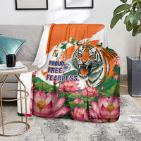 India Proud Free Fearless Blanket Bengal Tiger Military Soldier Jets Art