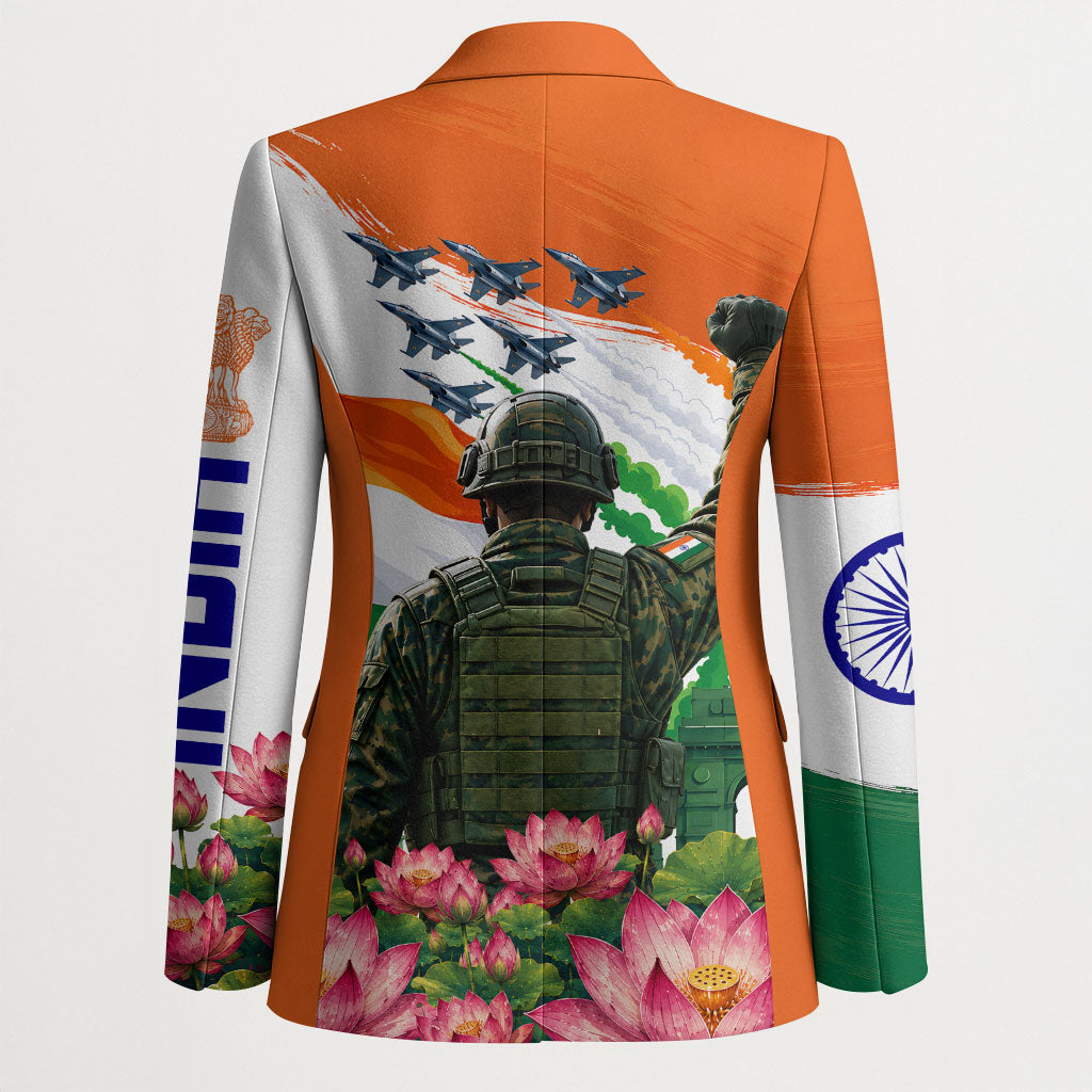 India Proud Free Fearless Blazer Bengal Tiger Military Soldier Jets Art