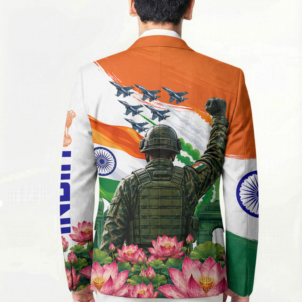 India Proud Free Fearless Blazer Bengal Tiger Military Soldier Jets Art
