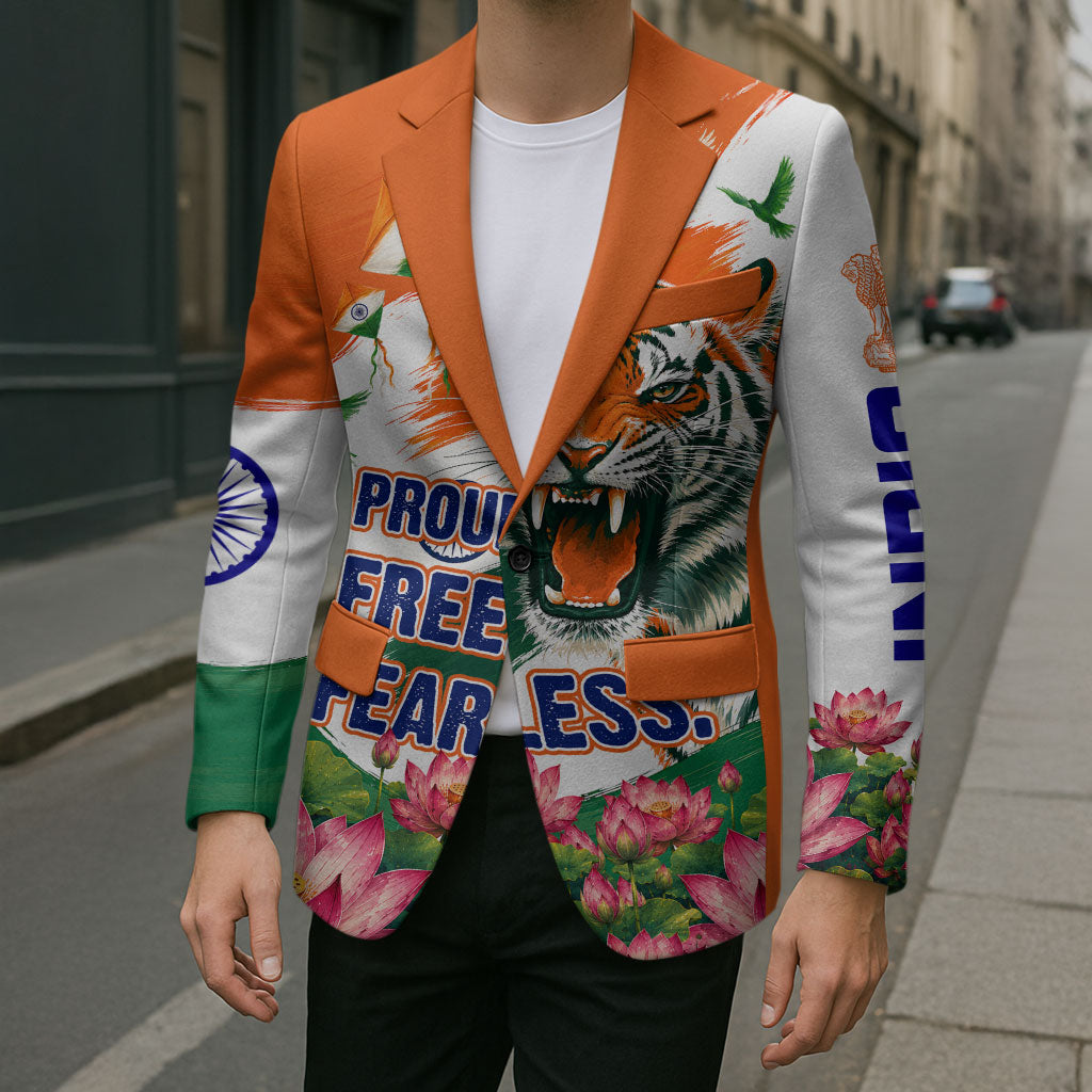 India Proud Free Fearless Blazer Bengal Tiger Military Soldier Jets Art