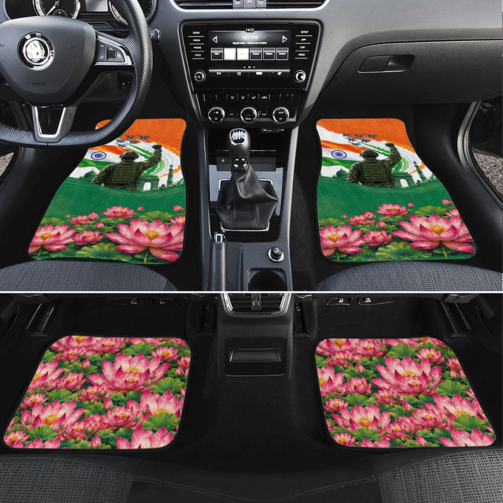 India Proud Free Fearless Car Mats Bengal Tiger Military Soldier Jets Art