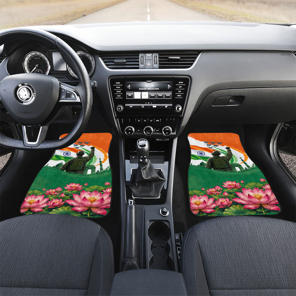 India Proud Free Fearless Car Mats Bengal Tiger Military Soldier Jets Art