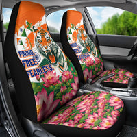 India Proud Free Fearless Car Seat Cover Bengal Tiger Military Soldier Jets Art