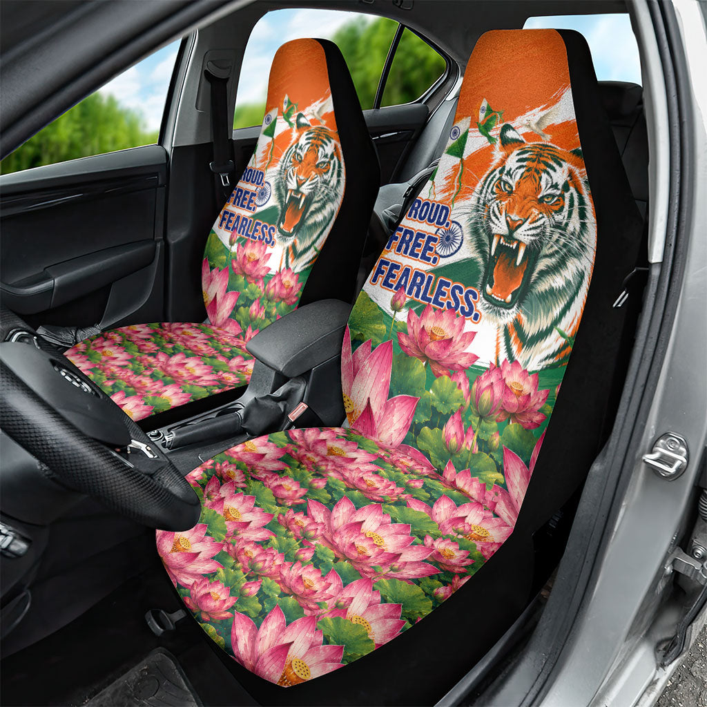 India Proud Free Fearless Car Seat Cover Bengal Tiger Military Soldier Jets Art